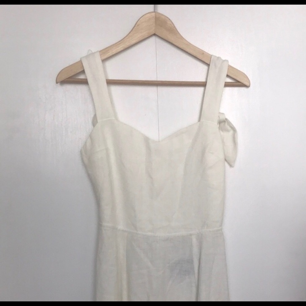 Reformation white linen high low dress